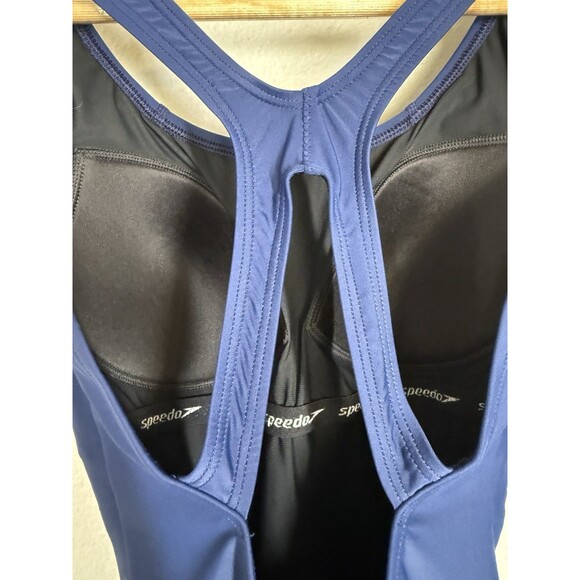 SPEEDO Women's Conservative Ultraback PowerFLEX One-piece Swimsuit Size 6 Navy - Picture 7 of 12
